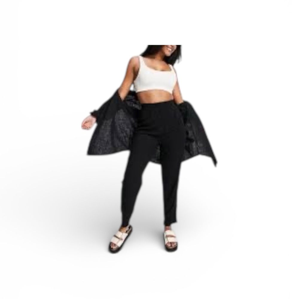 ASOS DESIGN Hourglass Linen Soft Tapered Mom Pants US size 8